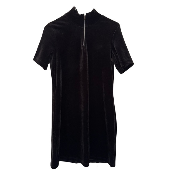 Energie Dresses & Skirts - Vintage Energie Y2K '90s Velour Short Sleeve Mini Dress, Black, Size M
